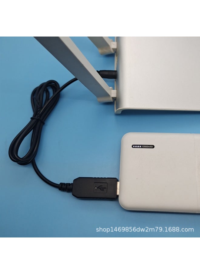 Spot USB Boost Line 5V To 9v 12v Applicable Router Optical Cat Set-top Box Charging Treasure Power Cord-Color:Black 5V  - Image 4