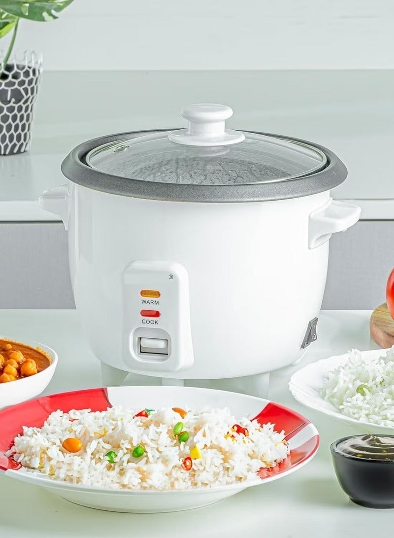 بريمو بلس جهاز طهي الارز، سعة 1 لتر، 400واط، مع وعاء غير لاصق قابل للإزالة، وصينية تبخير، وغطاء زجاجي، وتصميم بارد الملمس، ووظيفة التسخين التلقائي، ومؤشر مستوى الماء - Image 3