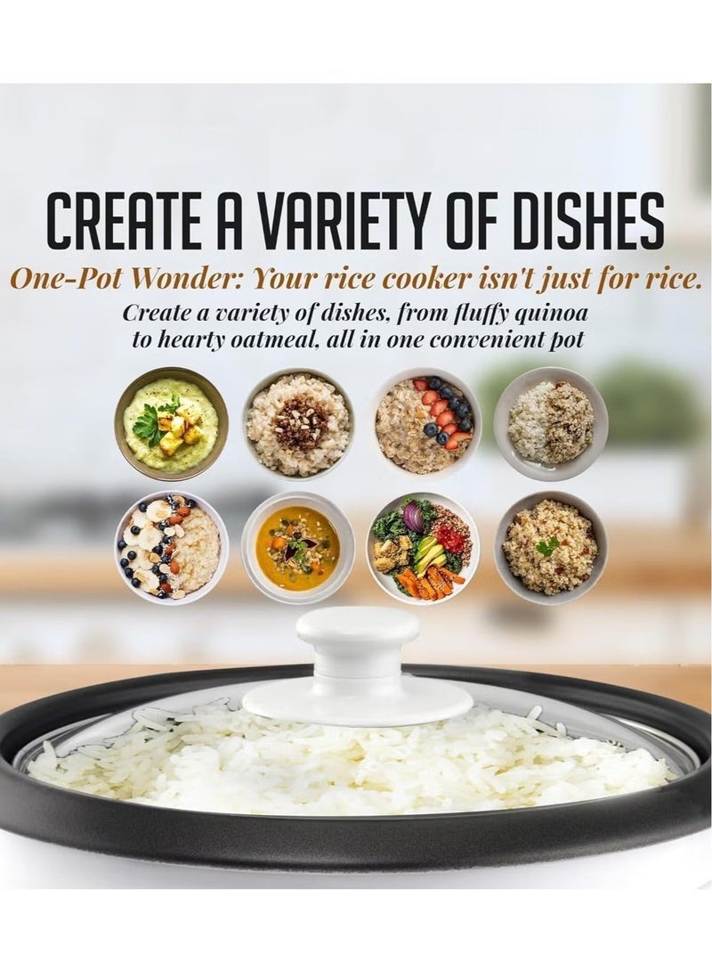 بريمو بلس جهاز طهي الارز، سعة 1 لتر، 400واط، مع وعاء غير لاصق قابل للإزالة، وصينية تبخير، وغطاء زجاجي، وتصميم بارد الملمس، ووظيفة التسخين التلقائي، ومؤشر مستوى الماء - Image 4