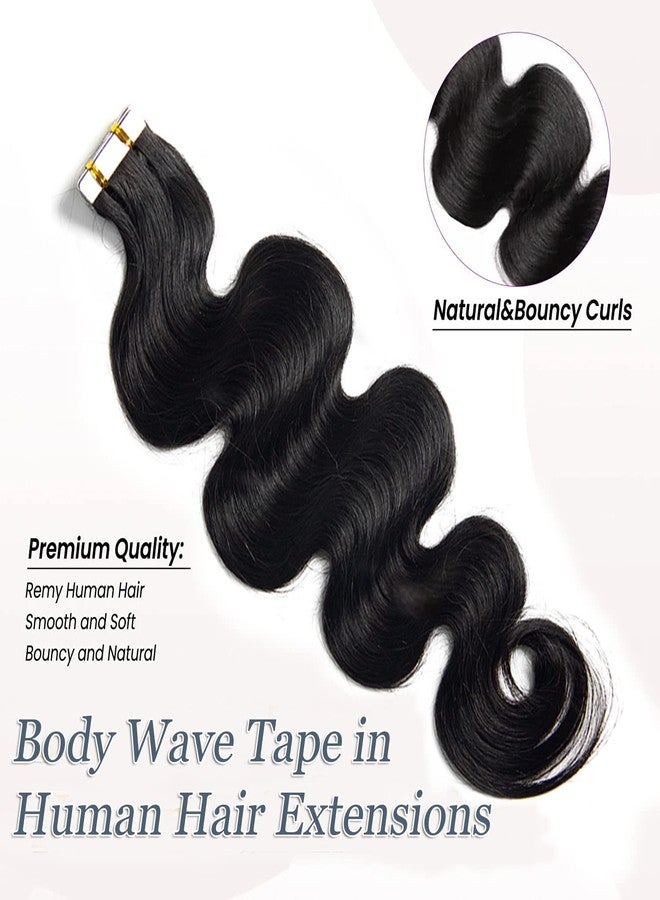 Smartinnov 22 Inch Natural Curly Human Hair Extension PU Tape ins Body Wave Tape On Real Human Hair Invisible Loose Curly Tape in Hair Extensions Double Side Glue in - Image 2