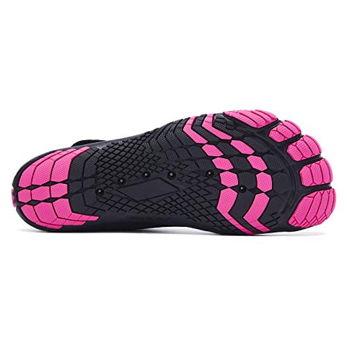 Racqua Mens Womens Water Shoes Quick Dry Barefoot Lightweight Shoes Beach Swim Sport Shoes Hiking Pool Surfing Diving Aqua Shoes Black/Rose 9.5 Women/8.5 Men - Image 5