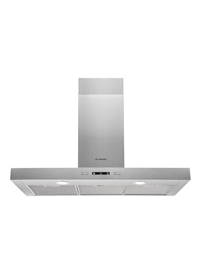Ariston Built In 90cm Chimney Hood, Telescopic, Wall mounted, Washable Filter, 3 Speed Settings, Stainless Steel Material, Mechanical Control, Self Supporting Metallic Filter, Inox, AHBS9.3FLLX AHBS9-3FLLX Inox