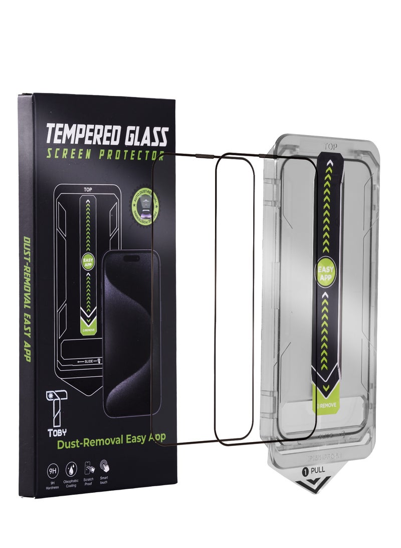 Toby HD Tempered Glass Screen Protector for iPhone 16 Pro  2 Pack - Image 1