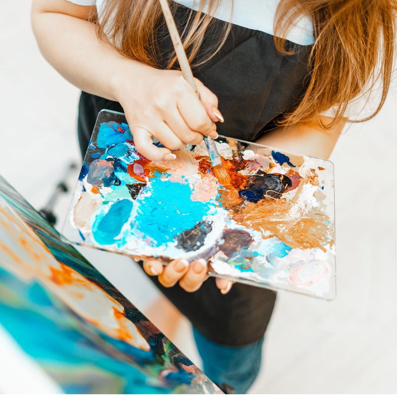 DUGATO Acrylic Rectangle-Shaped Palette 2pcs 11.8 x 7.9 inches Transparent - Crystal Clear Blend Paint Non-Stick Acrylic Watercolor Oil Paint Mixing Tray - Comfortable to Hold & Easy to Clean for DIY Artist - Image 5