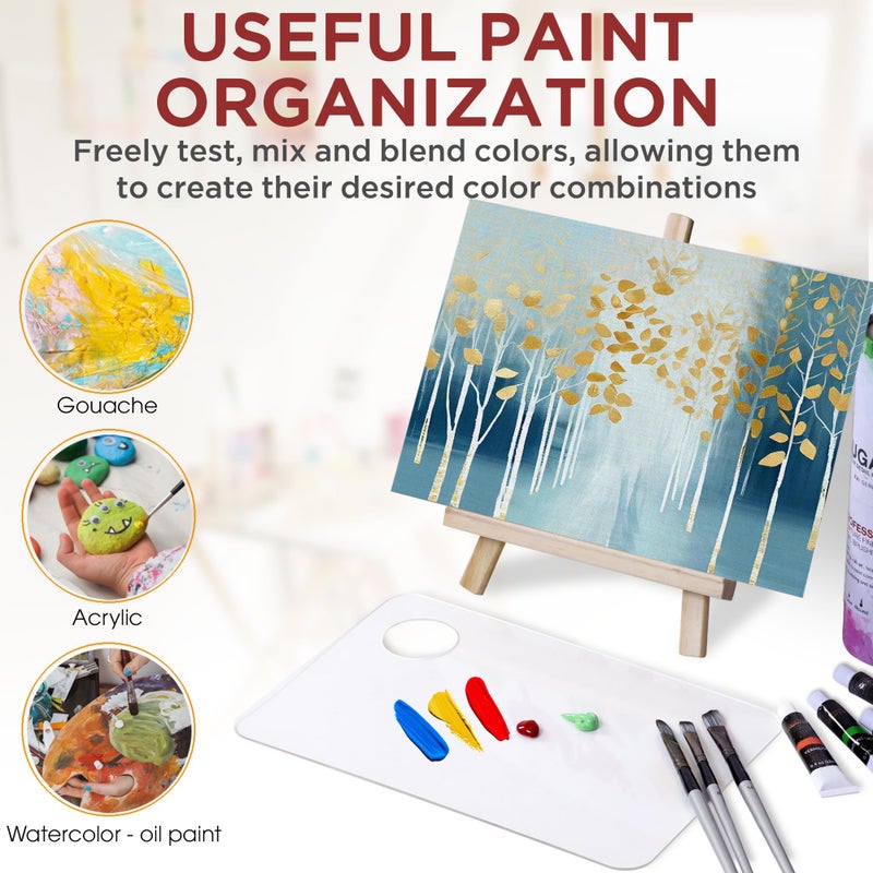 DUGATO Acrylic Rectangle-Shaped Palette 2pcs 11.8 x 7.9 inches Transparent - Crystal Clear Blend Paint Non-Stick Acrylic Watercolor Oil Paint Mixing Tray - Comfortable to Hold & Easy to Clean for DIY Artist - Image 4