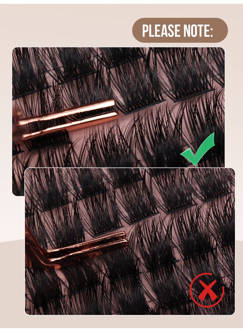 كمايو مجموعة رموش صناعية فردية (كلاستر)، مجموعة ملحقات رموش مكونة من 144 قطعة، مزيج من 8-16 ملم، مع لاصق ومانع تسرب، وملقط، سهلة التطبيق في المنزل. - Image 5