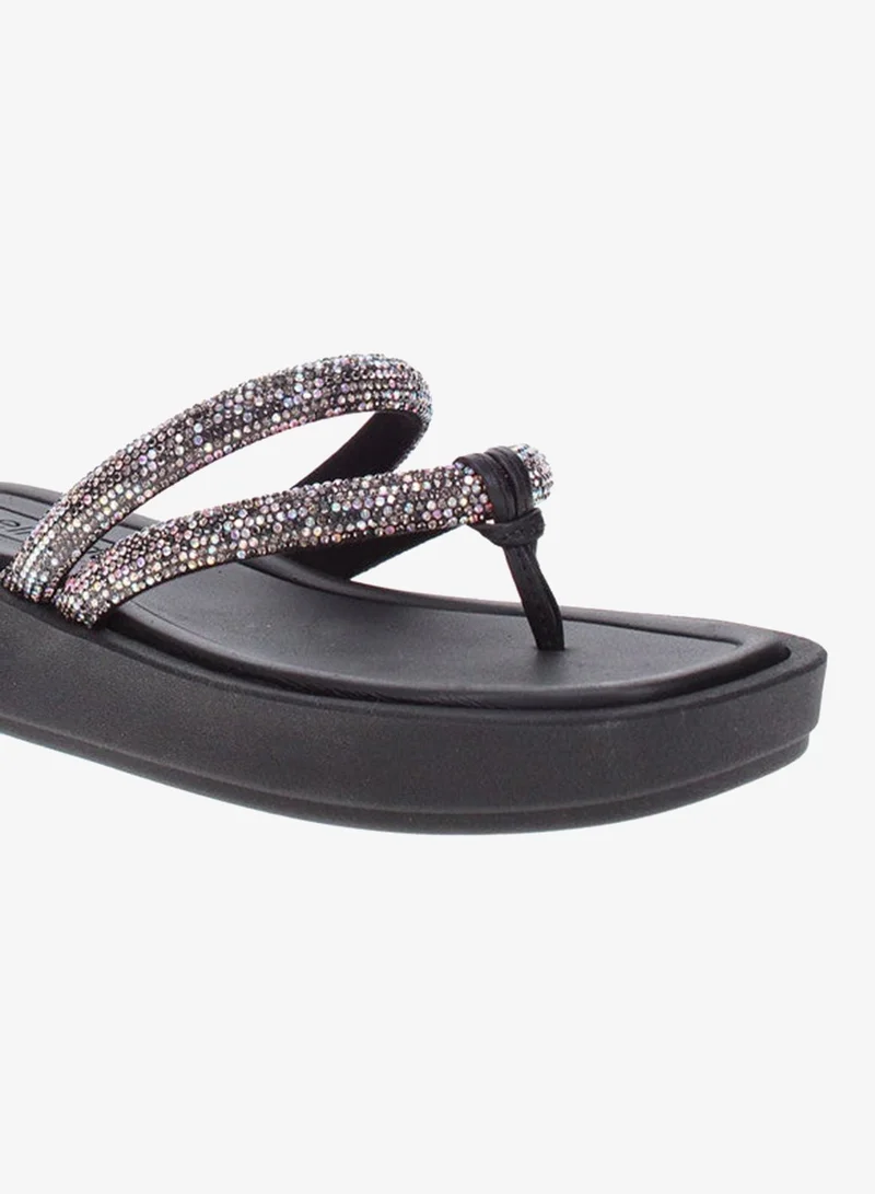 Beira Rio  Beira Rio Ladies Flat Sandals Black | Made In Brazil for Women | Best Price UAE