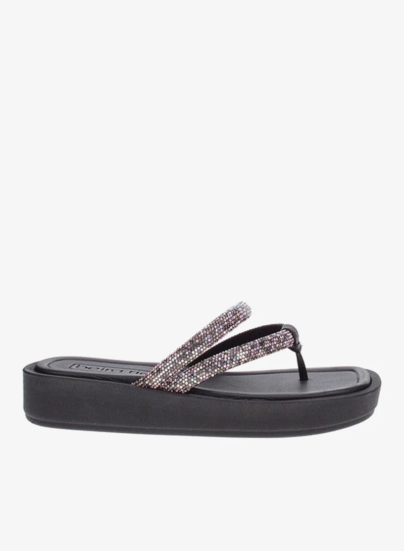 Beira Rio  Beira Rio Ladies Flat Sandals Black | Made In Brazil for Women | Best Price UAE