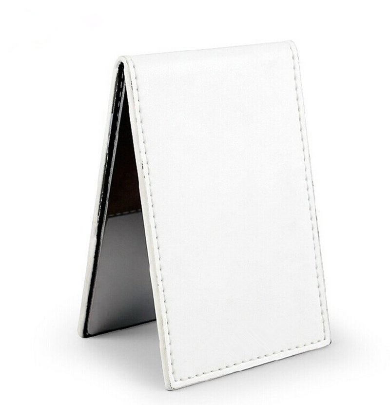 yueton Shatterproof Stainless Steel Ultrathin Folding Travel Mirror Makeup Mirror with PU Leather Case Cover for Personal Use, Camping, Travelling, Emergency Signaling - Image 3