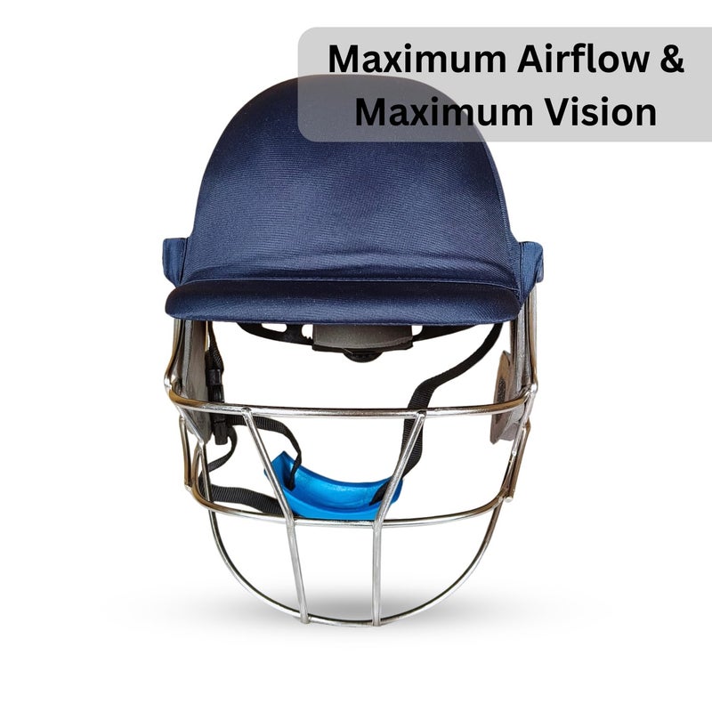 Prokick Shadow Cricket Helmet with Stainless Steel Grill | Lightweight, Comfortable Head Protection for Cricket | Head Fit Adjuster| Adjustable Straps | Comfortable Fit | Better Visibility (Navy - L) - Image 3