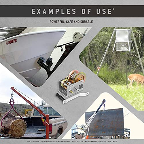 Favorite-Trade Trailer Winch – Durable Hand Crank – 3500 lbs Hand Winch with Cable - Boat Trailer Cable, Heavy Duty Rope Crank for Trailer, Boat or ATV Towing - Image 5