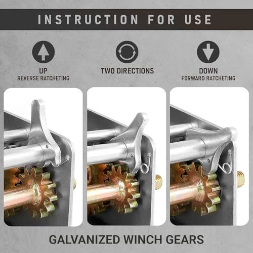 Favorite-Trade Trailer Winch – Durable Hand Crank – 3500 lbs Hand Winch with Cable - Boat Trailer Cable, Heavy Duty Rope Crank for Trailer, Boat or ATV Towing - Image 4