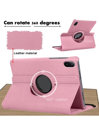 Compatible with Huawei Matepad SE 11 inch Case Cover 2024 Full Coverage Leather PU Flip Case with Rotating Folding Stand Cover Rugged with Auto Sleep/Wake (Pink, 11") - view 2