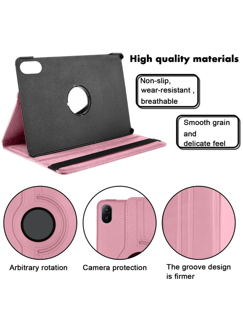 VKL Compatible with Huawei Matepad SE 11 inch Case Cover 2024 Full Coverage Leather PU Flip Case with Rotating Folding Stand Cover Rugged with Auto Sleep/Wake (Pink, 11") - Image 3
