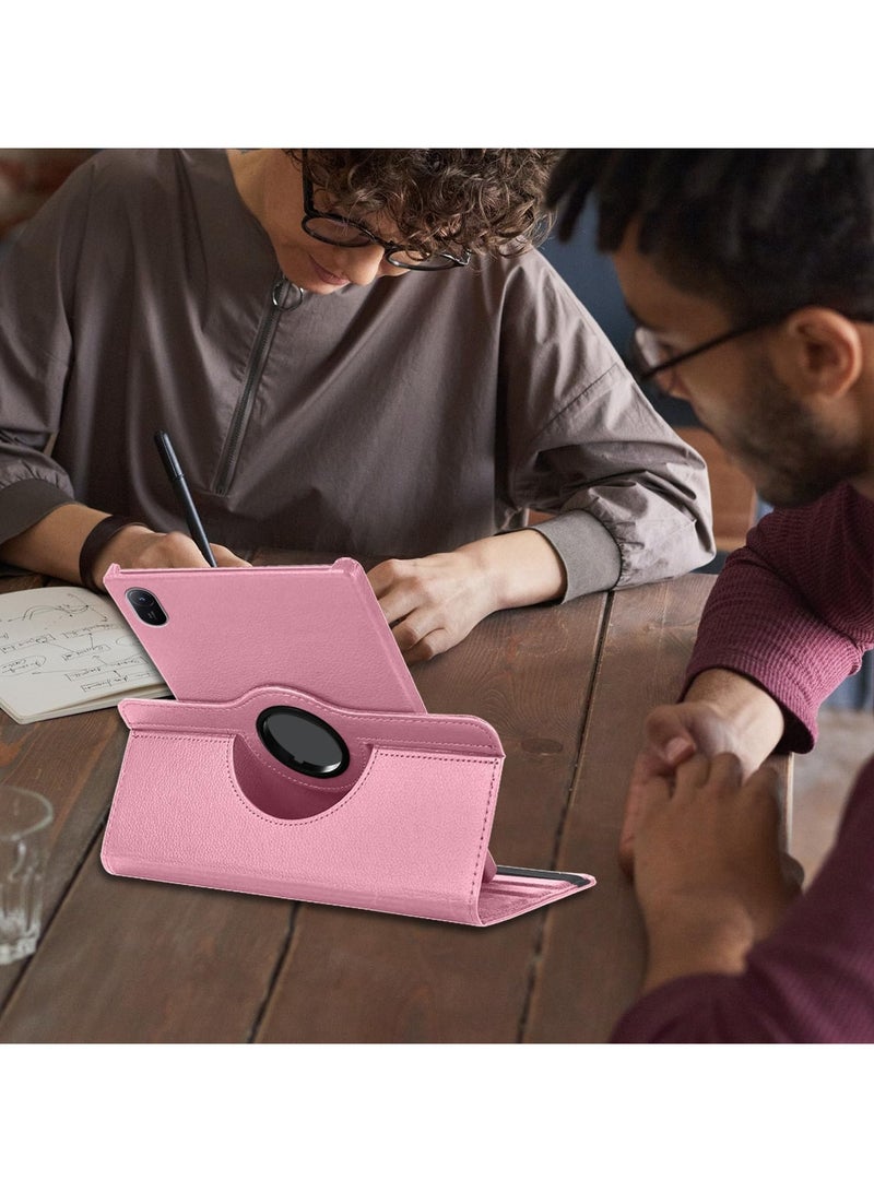 VKL Compatible with Huawei Matepad SE 11 inch Case Cover 2024 Full Coverage Leather PU Flip Case with Rotating Folding Stand Cover Rugged with Auto Sleep/Wake (Pink, 11") - Image 5