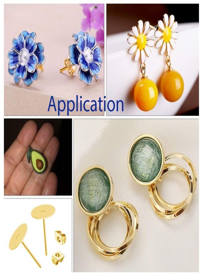 Adabele 100pcs Hypoallergenic Earring Posts Antique Bronze Plated 4mm Small Flat Board Glue On Setting 100pcs Earnut Backs for DIY Earrings Jewelry Makings CF209-4 - Image 3