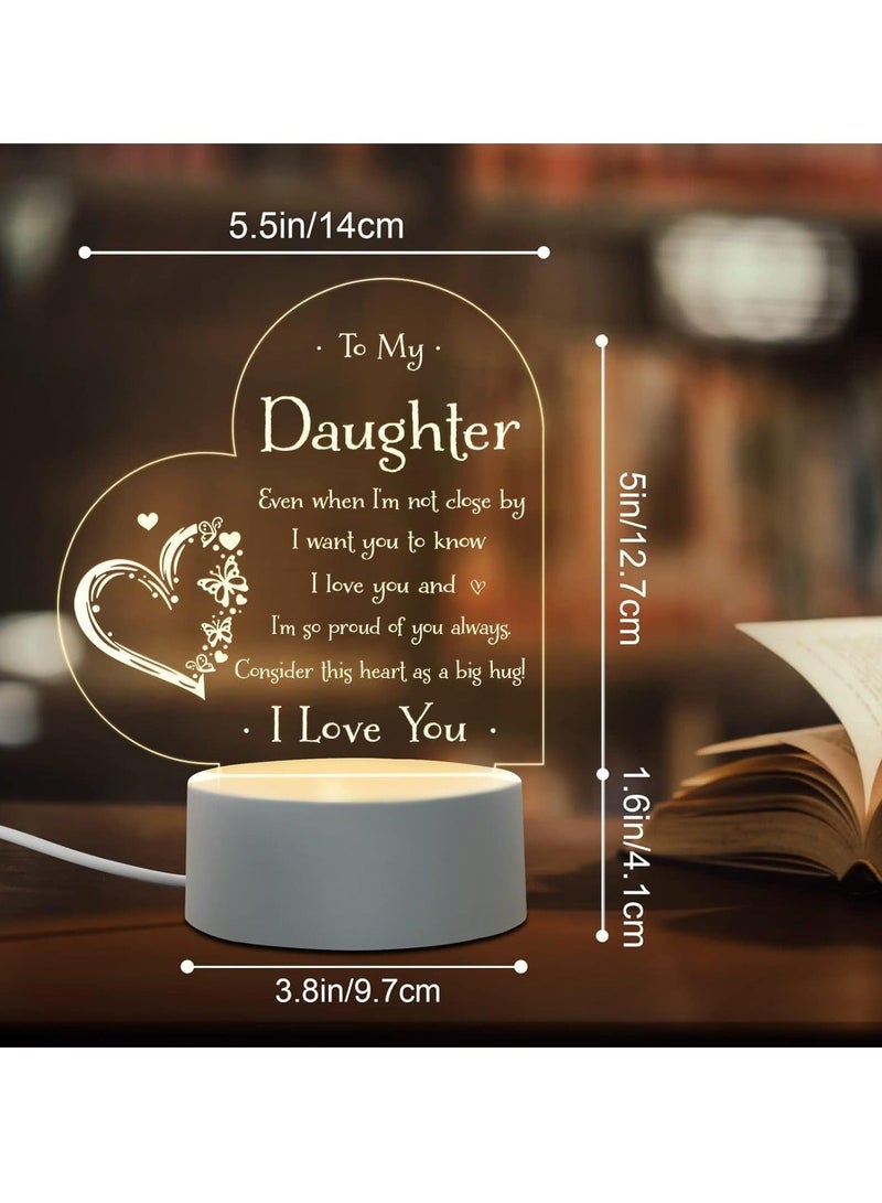 Captaintech Engraved Night Light for Daughter - 'To My Daughter' Gift from Mom for Mother's Day, Valentine's Day, Graduation, Wedding, Birthday - Sentimental Lamp - Image 3