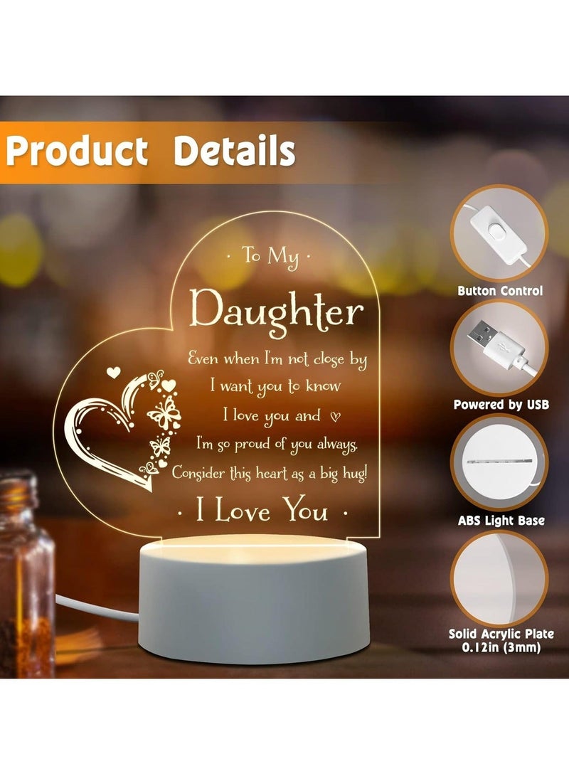 Captaintech Engraved Night Light for Daughter - 'To My Daughter' Gift from Mom for Mother's Day, Valentine's Day, Graduation, Wedding, Birthday - Sentimental Lamp - Image 4