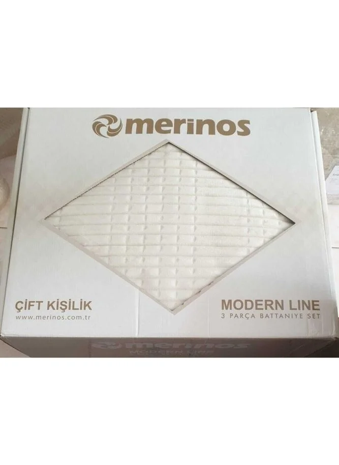 MERINOS Modern Line 3 Piece Blanket Set Bone