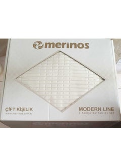MERINOS Modern Line 3 Piece Blanket Set Bone  - Image 2