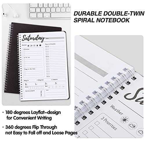 KAICN Weekly Work Planner with Hourly Schedules, To Do List, Tasks, Expense Tracker 7 Days Daily Planner Self-Care for Organizing Meals, Water Take-in, Mood, Exercise & Health, 10 x 7.3 inches - Image 4