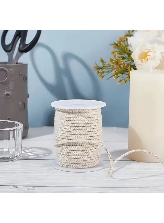 21 Threads Natural Beige Braided Candle Wick Roll 16.4 Feet Long for DIY Candle Making - Image 2