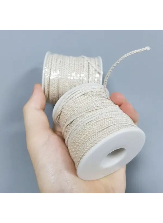 21 Threads Natural Beige Braided Candle Wick Roll 16.4 Feet Long for DIY Candle Making - Image 4