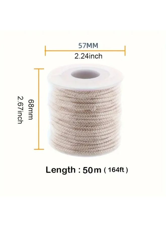 21 Threads Natural Beige Braided Candle Wick Roll 16.4 Feet Long for DIY Candle Making - Image 3
