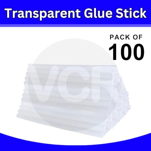VCR 07mm Glue Sticks for Glue Gun - 07mm x 165mm in Length - Hot Melt Transparent Glue Stick - Pack of 100 - Bonding Adhesive Glue Sticks for DIY - Arts Crafts - Schools and Industries - Image 2