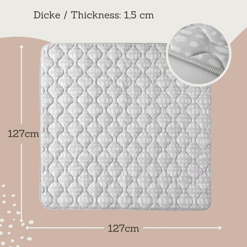 Hakuna Matte Quilted Baby Crawling Blanket 127 cm, Hygge Grey - Extra Thick 1.5 cm Soft Baby Crawling Mat - Baby Play Mat with Non-Slip Underside for Crawling, Playpen - Machine Washable Baby Play Blanket - Image 2