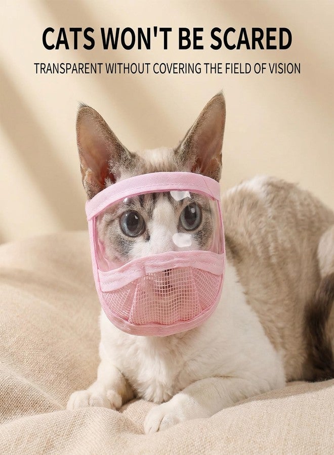 Quilax 2Pcs Cat Muzzles Breathable Mesh Muzzles with Soft Mesh Covered, Cat Dog Grooming Restraint Muzzl Anti Bite Anti Meow Prevent from Biting - Image 4