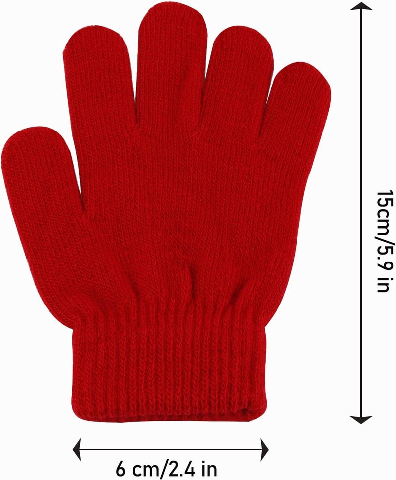 ONESING 3-24 Pairs Winter Knit Gloves for Kids - White Finger Gloves for Boys and Girls - Image 2