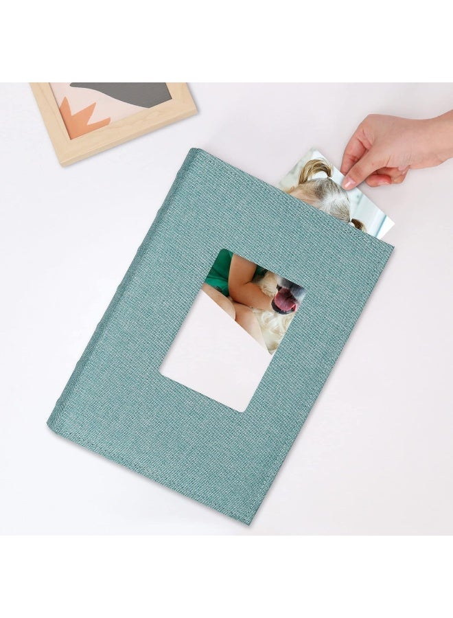 Vienrose Photo Album 4x6 300 Photos Linen Frame Cover with Memo Areas Photobook Large Capacity Slip-in Pictures Book for Wedding Baby Vacation, Green - Image 2