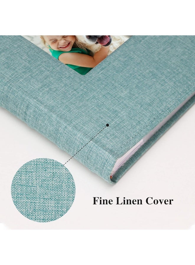 Vienrose Photo Album 4x6 300 Photos Linen Frame Cover with Memo Areas Photobook Large Capacity Slip-in Pictures Book for Wedding Baby Vacation, Green - Image 5