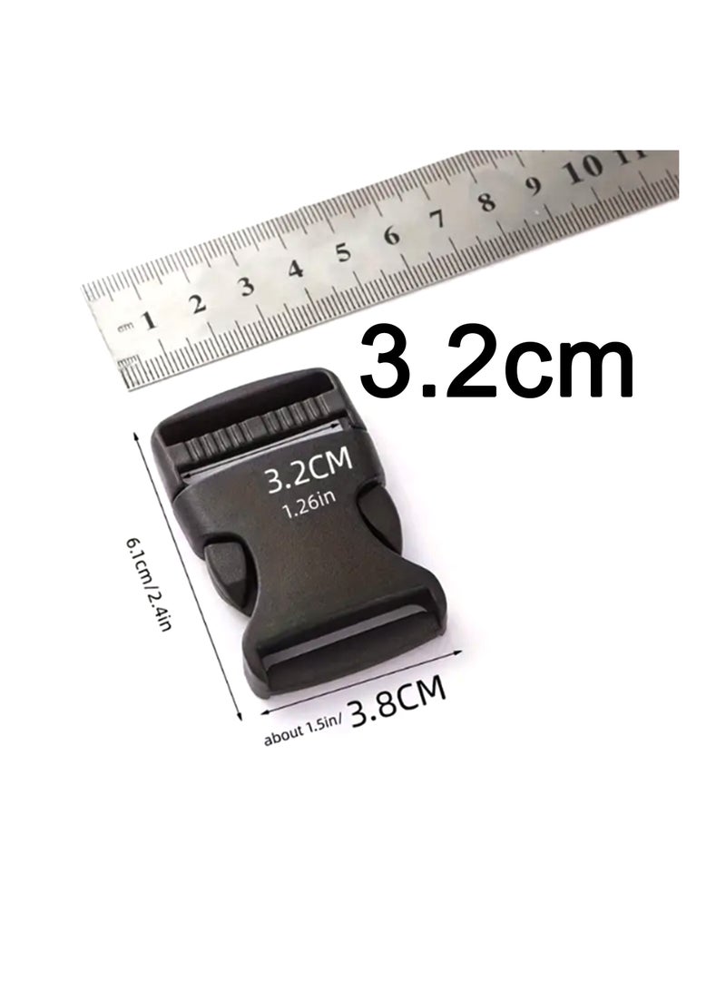 10pcs 32mm Heavy Duty Adjustable Side Plastic Backpack Release Buckles (Black color) - Image 1