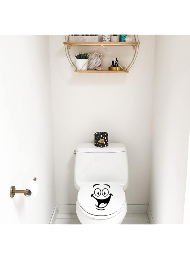 Raxoom BPA Funny Big Eyes Smiley Toilet Stickers, PVC Material Waterproof Wall Decals for Bathroom Bedroom Kitchen and House Decoration, Cute Wallpapers for Baby Kids Teenagers Adults (1pcs) - Image 2