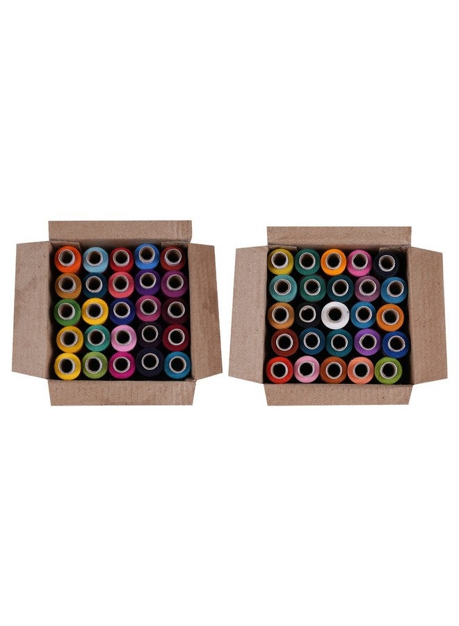 SANWALSA Delta 2 PLY Polyester Sewing Thread Box (300 Meters Each- Set of 25 Tubes) - Multicolored (Dark Shade) Thread Spools - Image 4
