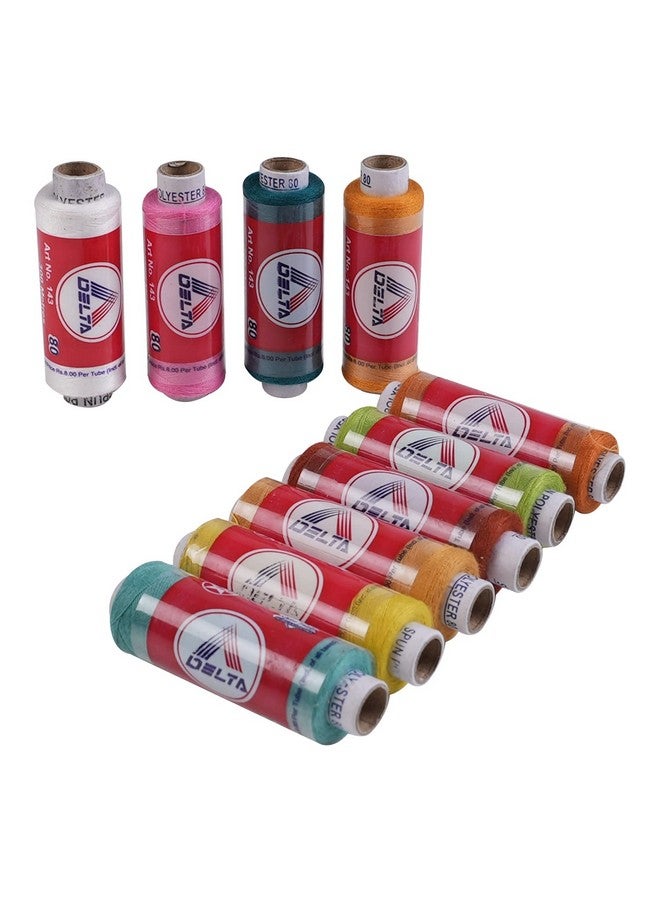SANWALSA Delta 2 PLY Polyester Sewing Thread Box (300 Meters Each- Set of 25 Tubes) - Multicolored (Dark Shade) Thread Spools - Image 3