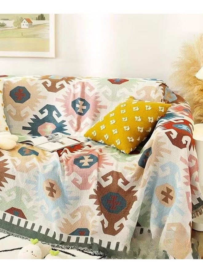 Beauenty Sofa Slipcover 3 Seater Sofa Cover Double Side Couch Covers Fashion Nordic Style Knitted Tassel Decor Woven Sofa Blanket for Bed Washable Soft Throw Blanket Non-Slip Large Size 180 * 230CM - Image 3