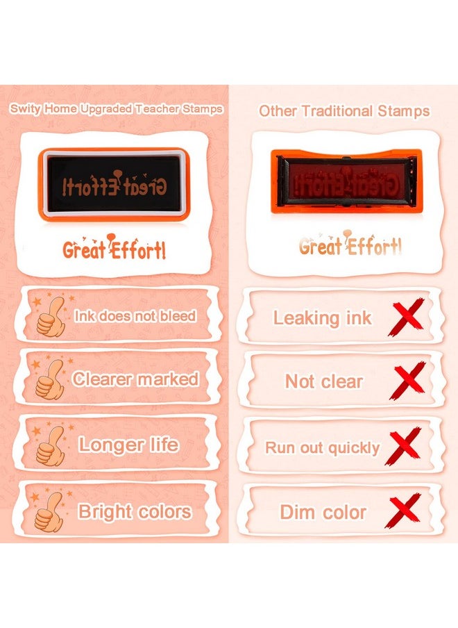 Swity Home Selfinking Teacher Stamp Set Messfree Motivation Teacher Grading Stamp Set Teachers Review Homework Feedback Stamps For Classroom Grading Encouragement Motivation Recognition 8 Pcs  - Image 4
