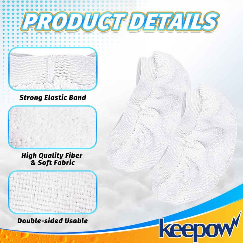 KEEPOW Universal Microfiber Cloths for Handheld Steam Cleaner Attachments Compatible with Bissell Steam Shot, Wagner spraytech, McCulloch, Comforday, PurSteam Steamer Cloth Accessories Pads, 8 Pack - Image 3
