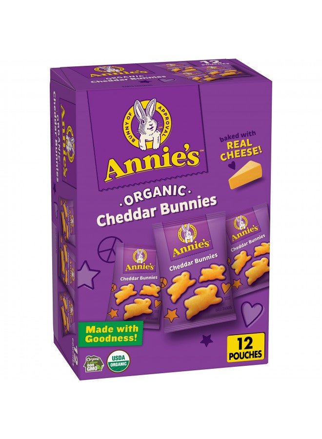 Annie's Organic Cheddar Bunnies Baked Snack Crackers, 12 oz., 12 Pouches - Image 1