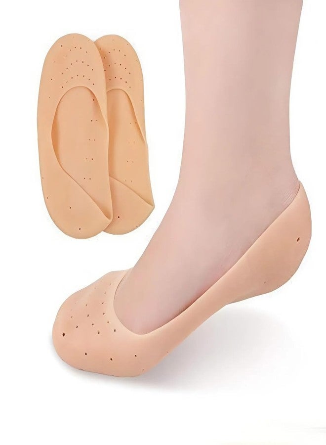 Full Heel Pad - Waterproof Silicone Socks for Women & Men, Anti-Crack Heel Protector, Shoe Bite Pad, Silicon Foot Cover for Cracks, Rain Socks, Reusable Insole Support, 1 Pair - Image 1