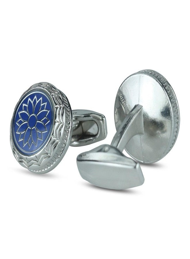 Kavove Azure Bloom Blue Cufflinks For Men - Image 3
