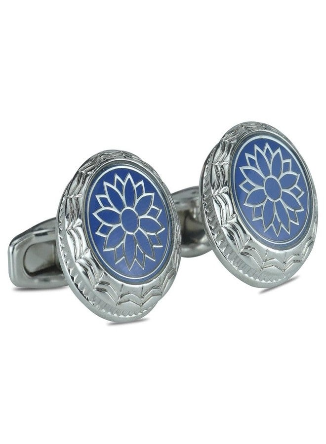 Kavove Azure Bloom Blue Cufflinks For Men - Image 1