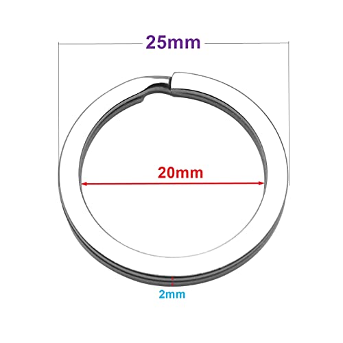 ZoloAJay 20 Pack Key Ring Keychain 1 Inch 25mm Diameter Metal Flat Split Key Chains Rings for Home Car Dog Tag Office Lanyards Keys Attachment Silver - Image 4