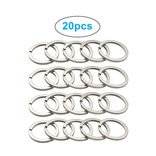 ZoloAJay 20 Pack Key Ring Keychain 1 Inch 25mm Diameter Metal Flat Split Key Chains Rings for Home Car Dog Tag Office Lanyards Keys Attachment Silver - Image 2