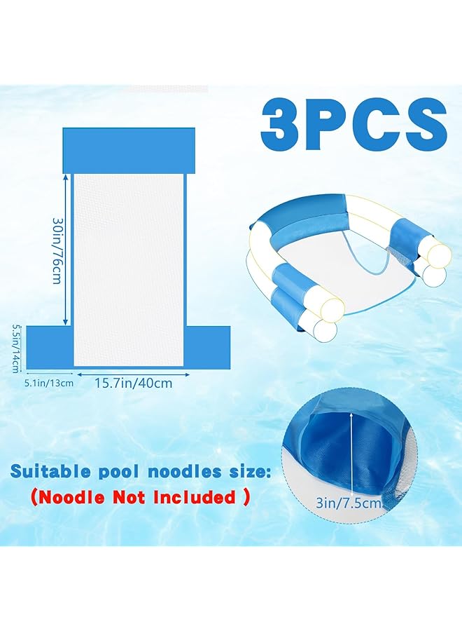 KASTWAVE Set Of 3 Oversized Pool Noodle Chairs Comfortable Floating Pool Chairs For Adults And Kids Mesh Sling Pool Noodles For Relaxing In The Water Noodle Slings For Pool Fun (Noodles Not Included) - Image 5