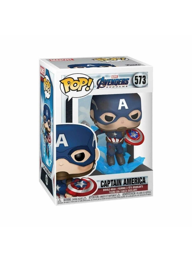 Funko POP Marvel Avengers Endgame Captain America with Broken Shield & Mjolnir - Image 1