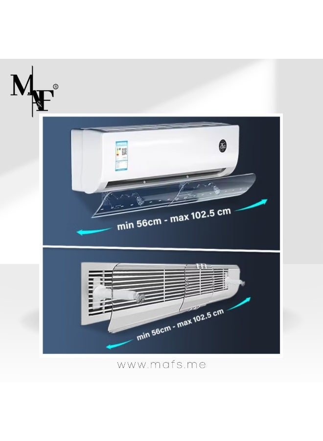 M.A&F's Split AC Deflector Central, AC Vent Deflector Adjustable Windshield 56-102.5 CM Central AC Air Flow Deflector, Universal All AC Split Air Conditioner Deflector, Registers, Grills - Image 1
